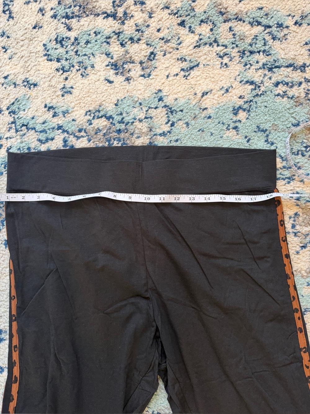 Urban Diction High-Waist Black Leggings with Leopard Side Stripe NEW - Picture 6 of 9